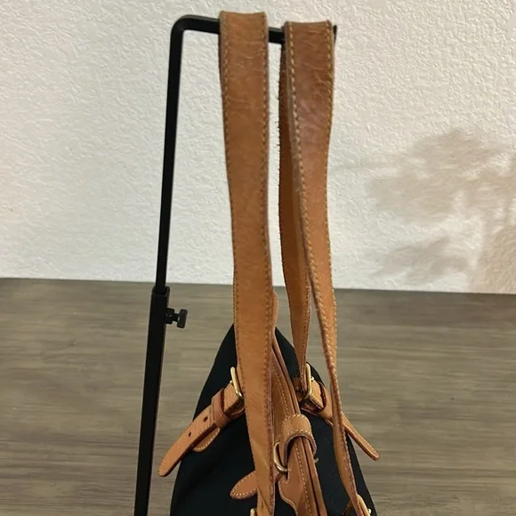 Vintage Dooney & Bourke Cabriolet Black Canvas / Leather Trim Bucket Bag - Picture 6 of 12